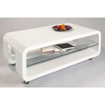 Table basse romane blanc haute brillance, 1100 x 600 x 400 mm - pegane -