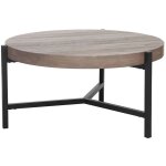 Beliani - table basse ronde 70 cm en mdf effet bois clair et structure en métal noir de style contemporain ... Beliani - table basse ronde 70 cm en mdf effet bois clair et structure en métal noir de style contemporain ...