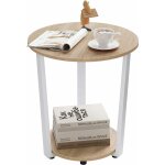 Woltu - table basse ronde en bois compos� et en m�tal, 50 x 50 x 53 cm, table de chevet 2 �tag�res, table ...