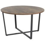 Beliani - table basse ronde en bois foncé 80 cm avec pieds en métal mdf noir orick Beliani - table basse ronde en bois foncé 80 cm avec pieds en métal mdf noir orick