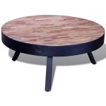 Table basse ronde bois de teck recycl� vidaxl
