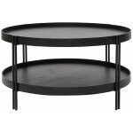 Miliboo - table basse ronde design bois noir et mtal noir d80 cm twice