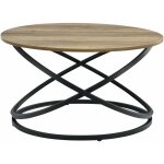 Helloshop26 - table basse ronde salon panneaux de particules métal 79 cm bois et noir Helloshop26 - table basse ronde salon panneaux de particules métal 79 cm bois et noir