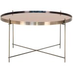 Table basse ronde en verre et acier laiton venezia Ø70cm - doré Table basse ronde en verre et acier laiton venezia Ø70cm - doré