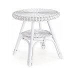 Table basse en rotin blanc alliss d52