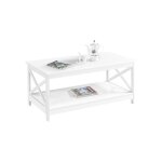 Yaheetech - table basse de salon en bois moderne pied x avec 1 tagre de rangement ouvert meuble de ...