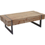 Hhg - table basse de salon 898, sapin massif rustique 40x120x60cm