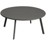 Hesperide - table d appoint de jardin ronde saona graphite 90x40cm en acier trait poxy - hespride