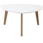 Miliboo - table basse scandinave blanc et bois clair chne l80 cm ekka