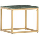 Table basse vert 40x40x35 cm pierre v�ritable et texture marbre vidaxl