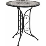 Table de bistro mosa�que gris 60 cm c�ramique vidaxl