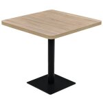 Table de bistrot carr�e ulka 80cm - bois et acier - beige