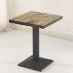 Skecten - table bistrot de jardin avec plateau carr en bois et pied en acier 606075cm style 1