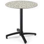 Table bistrot de jardin ronde inclinable 70 cm 4 places terrazzo