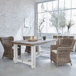 Berah getah - table en bois recycl� massif 8 pers.