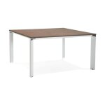 Paris prix - table de bureau design 'loina' 140cm noyer & blanc Paris prix - table de bureau design 'loina' 140cm noyer & blanc