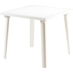 Salone - table carre'e en re'sine blanche antichoc 80x80x72 cm pour jardin exte'rieur Salone - table carre'e en re'sine blanche antichoc 80x80x72 cm pour jardin exte'rieur