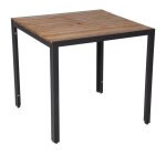 Table carr�e - acier & acacia - 800 mm - bolero