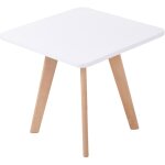 Clp - table carr�e avec pattes �vas�es et plan blanc de style blanc conique