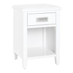 Vente - unique - table de chevet - 1 tiroir et 1 niche - pin - blanc - guerande