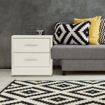 Ml - design table de chevet avec 2 tiroirs, blanc, 38 x 37 x 34 cm, en bois, table de nuit d'appoint, ...