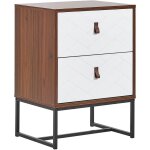Table de chevet effet bois foncé avec 2 tiroirs blancs pratiques meuble fonctionnel et Élégant pour chambre ... Table de chevet effet bois foncé avec 2 tiroirs blancs pratiques meuble fonctionnel et Élégant pour chambre ...