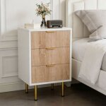 Table de chevet lot 2, commode 3 tiroirs, meuble rangement, meuble chambre bureau salon cuisine, 40x40x65cm, ...