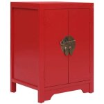 Table de chevet rouge 38 x 28 x 52 cm bois de paulownia vidaxl
