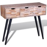 Table console avec 3 tiroirs bois de teck recycl vidaxl