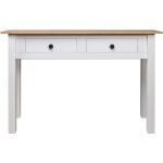 Table console blanc 110x40x72 cm pin solide gamme panama