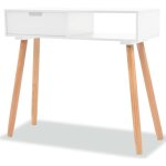 Table console bois de pin massif 80 x 30 x 72 cm blanc vidaxl