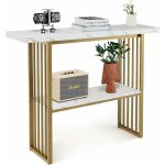 Table console / bout de canap� � 2 niveaux effet marbre de style scandinave, cadre en m�tal meuble pour ...