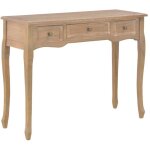 Table de console et coiffeuse avec 3 tiroirs marron