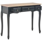 Table de console et coiffeuse avec 3 tiroirs noir - vidaxl