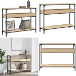 Table console avec �tag�re ch�ne sonoma 100 x 29 x 75 cm bois d'ing�nierie - table d'entr�e bois - table ...