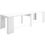 Table console extensible, console meuble, 300, pour 14 personnes, table  manger, style moderne, blanc ...