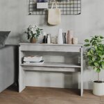Table console gris b�ton 102x30x80 cm agglom�r�