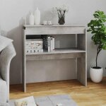 Table console gris b�ton 80x30x80 cm agglom�r�