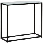 Table console avec plateau en verre effet marbre et structure en mtal noir coiffeuse au design industriel ...