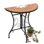 Table console semi - circulaire table murale 120041 table d'appoint métal mosaïque 70 cm - dandibo Table console semi - circulaire table murale 120041 table d'appoint métal mosaïque 70 cm - dandibo