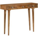 Table de console de style rustique avec 3 tiroirs finement sculpt�s