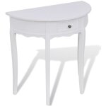 Table console avec tiroir demi - ronde blanc