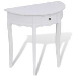 Table console avec tiroir demi - ronde blanc