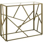 Table console en verre et mtal dor au style contemporain pour intrieur glamour ou moderne beliani