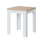 Table de cuisine extensible coloris ch�ne canadien / blanc artic - hauteur 79 x longueur 67 / 134cm x ...
