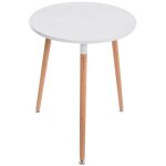 Table de cuisine petite table d'appoint ronde 3 pieds en bois clair �60 cm tab10012