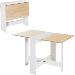 Table de cuisine pliable 103l x 76l x 74h cm panneaux particules bicolore chêne blanc - homcom Table de cuisine pliable 103l x 76l x 74h cm panneaux particules bicolore chêne blanc - homcom