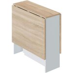 Pegane - table de cuisine pliante coloris chne canadien / blanc artic - hauteur 78 x profondeur 31 x ...