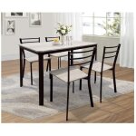 Meublorama - ensemble table de repas leeds noire finition bronze + 4 chaises ? style industriel bois ... Meublorama - ensemble table de repas leeds noire finition bronze + 4 chaises ? style industriel bois ...