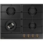 Table de cuisson a gaz - amica - 4 foyers - 9, 9 x 59 x 52 - pga6101apcb retro - noir Table de cuisson a gaz - amica - 4 foyers - 9, 9 x 59 x 52 - pga6101apcb retro - noir